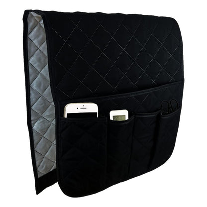 5 Pocket Sofa Armrest Organizer Remote Holder Bag for Couch and Chair-Black