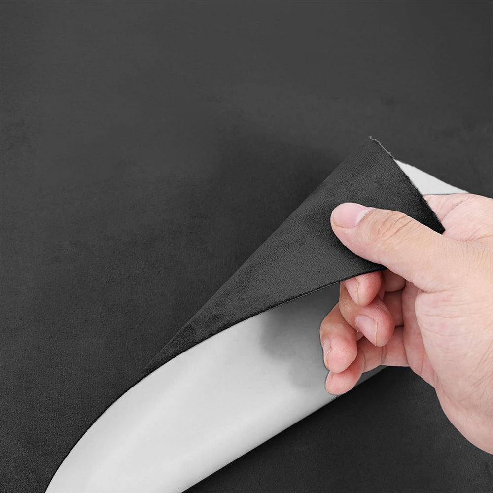 Self-Adhesive Faux Suede Repair Patch for Car Interior Door Panels Center Console-Black