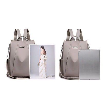 2-in-1 Anti-theft  Backpack Travel Shoulder Bag Water-Resistant Women Bag Gray