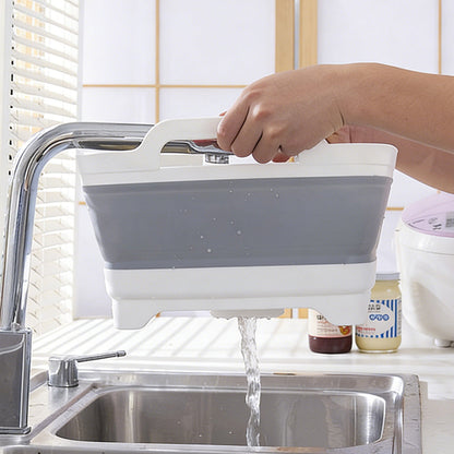 Collapsible Dish Basin with Drain Plug RV Camping Sink