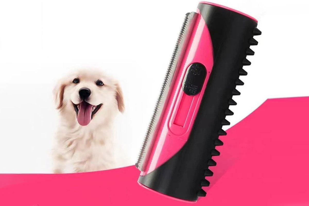 Two Sided Pet Grooming Brush Hair Shedding Trimmer Comb Dog Cat Hair Fur Removal-Red