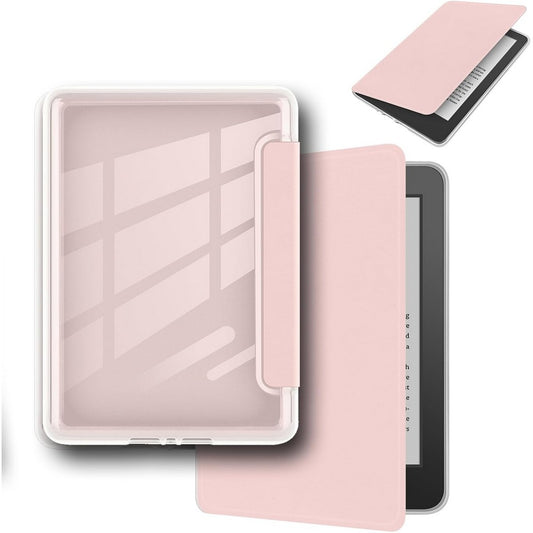 Acrylic Protection Case for Kindle 2024/2022 KPW5 KPW6 with Magnetic Closure-Pink