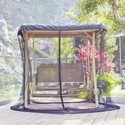 Outdoor Swing Chair Mosquito Net with Water-Resistant Roof Zipper Opening Mesh Mosquito Netting