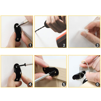 10Pcs Set Furniture Anchors Anti Tip Furniture Straps Black