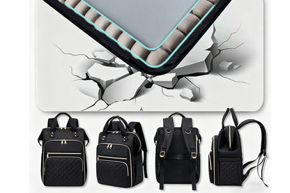 2-in-1 Laptop Lunch Backpack - Black