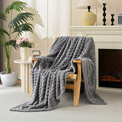 Throw Blanket for Couch Sofa Soft Fleece Throw Blankets Room Home Decor-Grey