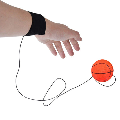 Rubber Ball Kids Sport Elastic Wrist Bounce Ball - Orange Basketball