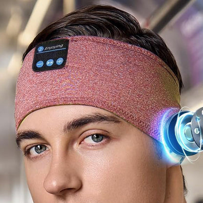 Bluetooth Sleeping Headphones Wireless Music Headband Stereo Earphone for Sport Sleep Yoga Meditation Red