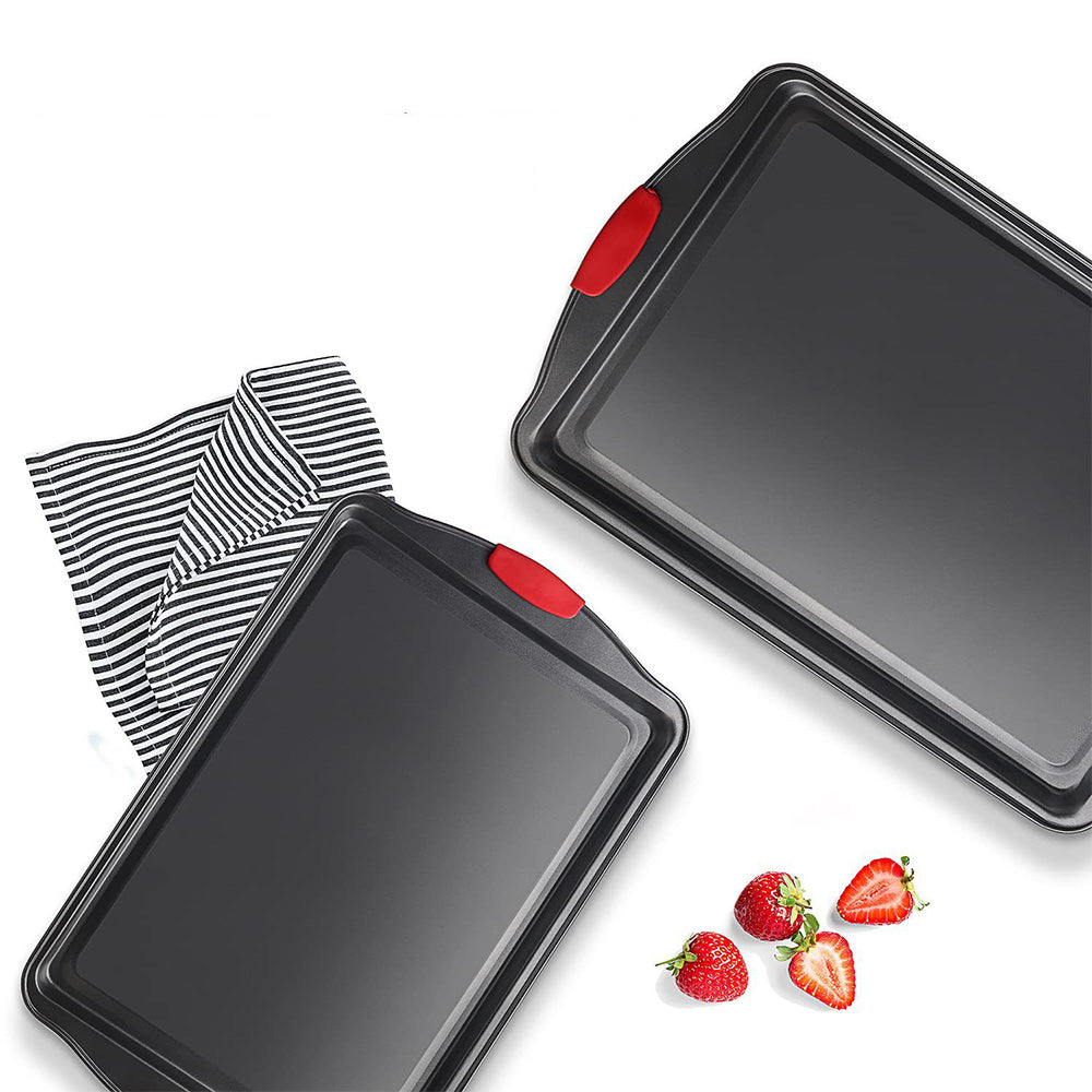 3Pcs Nonstick Kitchen Oven Baking Pans Set Premium Carbon Steel Bakeware for Oven Baking