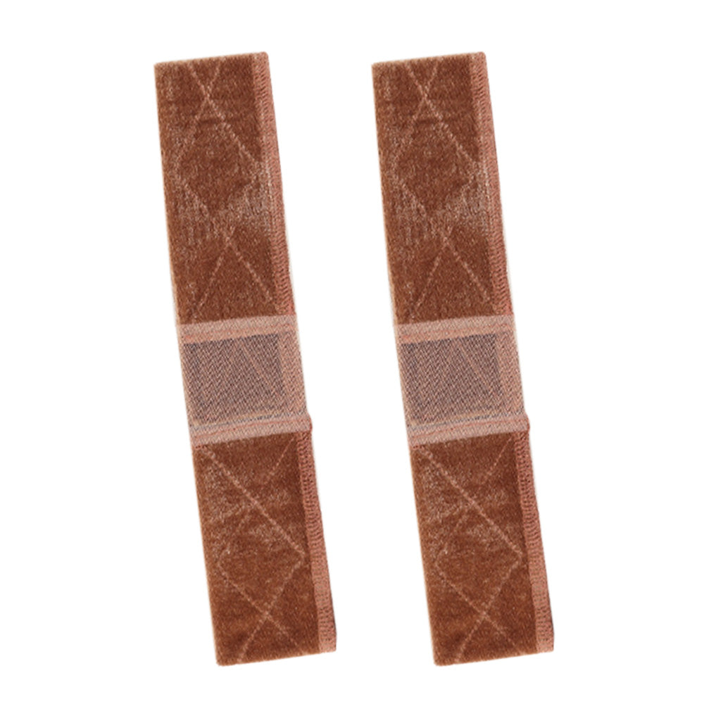 2 Piece Adjustable Velvet Wig Grip Headbands -Brown