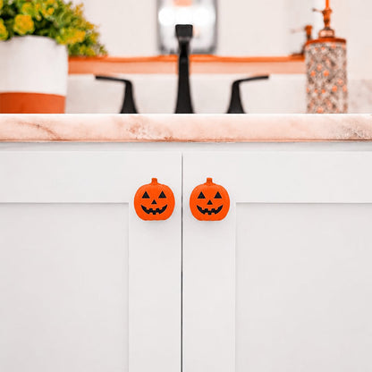 10 Pack Silicone Christmas Cabinet Knob Decoration Covers - Pumpkin