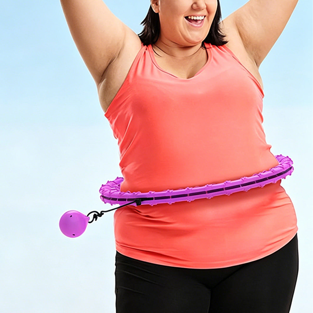 32 Section Detachable Weighted Hula Hoop Adjustable 26 to 58 Inches-Purple