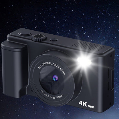 4K Digital Camera with Flip Screen and Autofocus for Vlogging and Photography Beginners Black