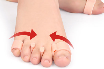 2 Pairs Five-Hole Toe Separators Bunion Corrector Pads for Foot Alignment and Pressure Relief-Nude