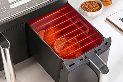 4Pcs Air Fryer Basket Reusable Silicone Pot for Home Kitchen Party Decor-Red