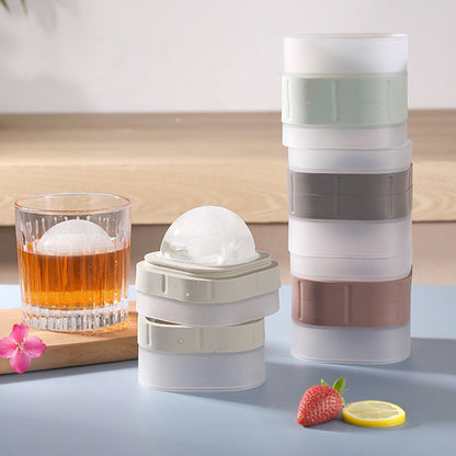 4Pcs Silicone Ice Ball Mold with Lid 6cm Round Ice Cube Tray for Whiskey Cocktails