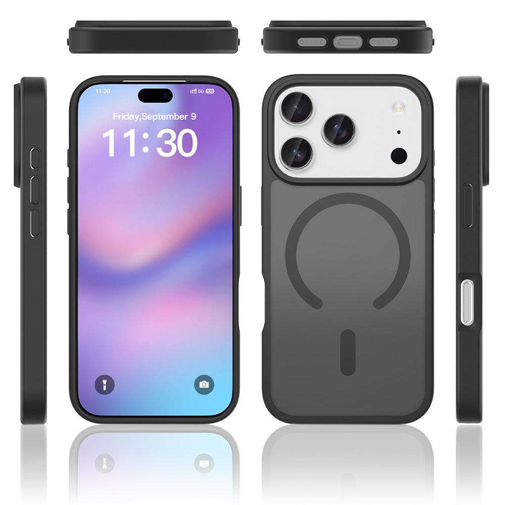 Magnetized MagSafe Phone Case ¨C Shockproof Matte Protective Cover for iPhone 17 Pro Max and 17 Air Black