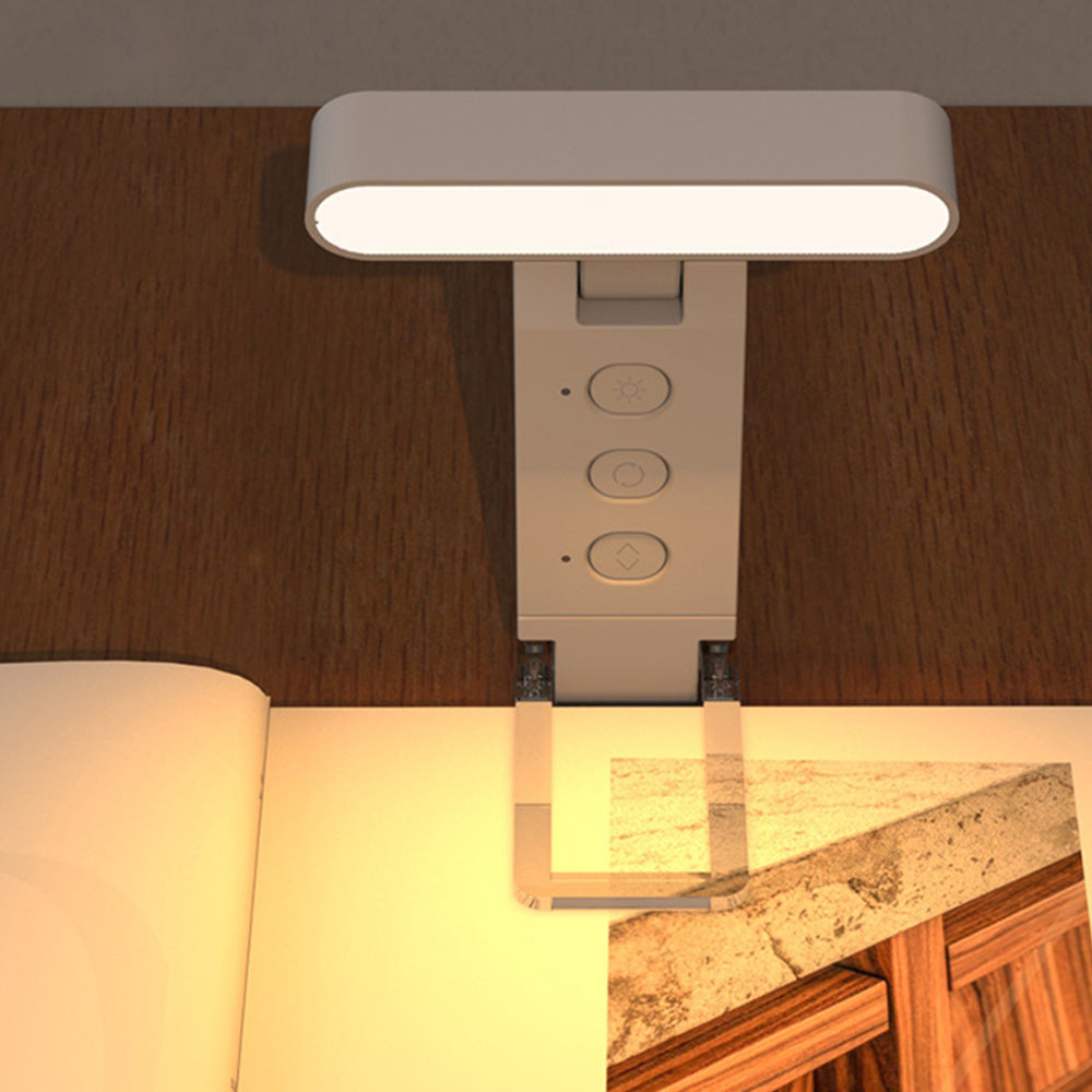 Rechargeable Clip-on Book Light 5 Color Temperatures 6 Brightness Dimmable Reading Light White