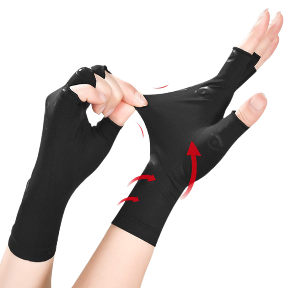 Half Finger Compression Gloves ââ‚?Carpal Tunnel & Joint Support for Typing Black
