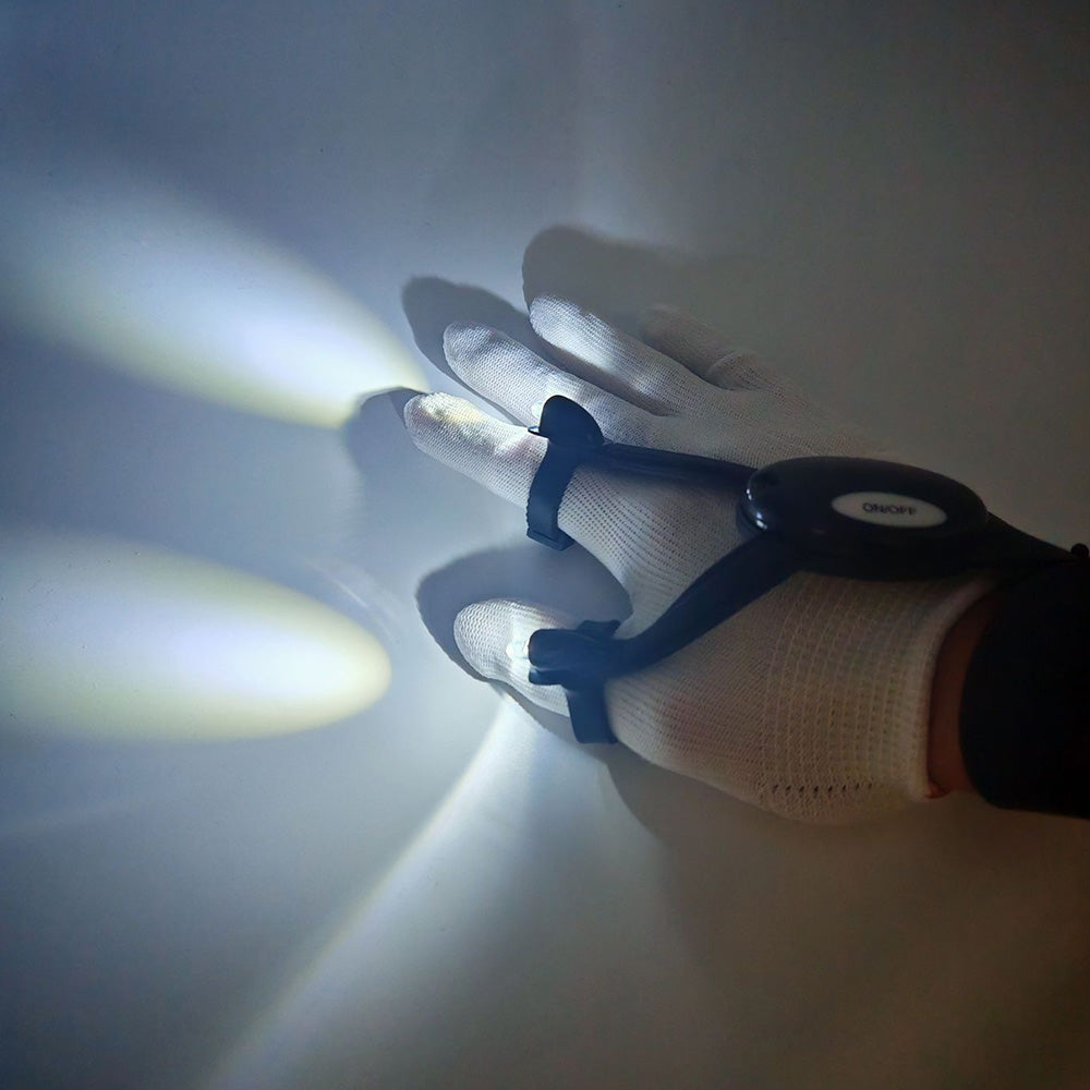 Men’s LED Flashlight Gloves for Outdoor Camping Fishing and Repair Work