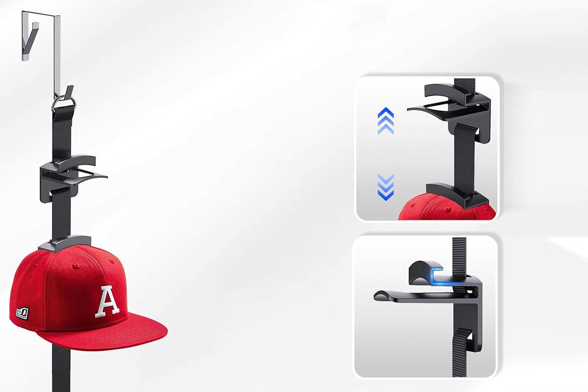 Hat Rack Baseball Hat Organizer for Bedroom Entrance or Garage Doors