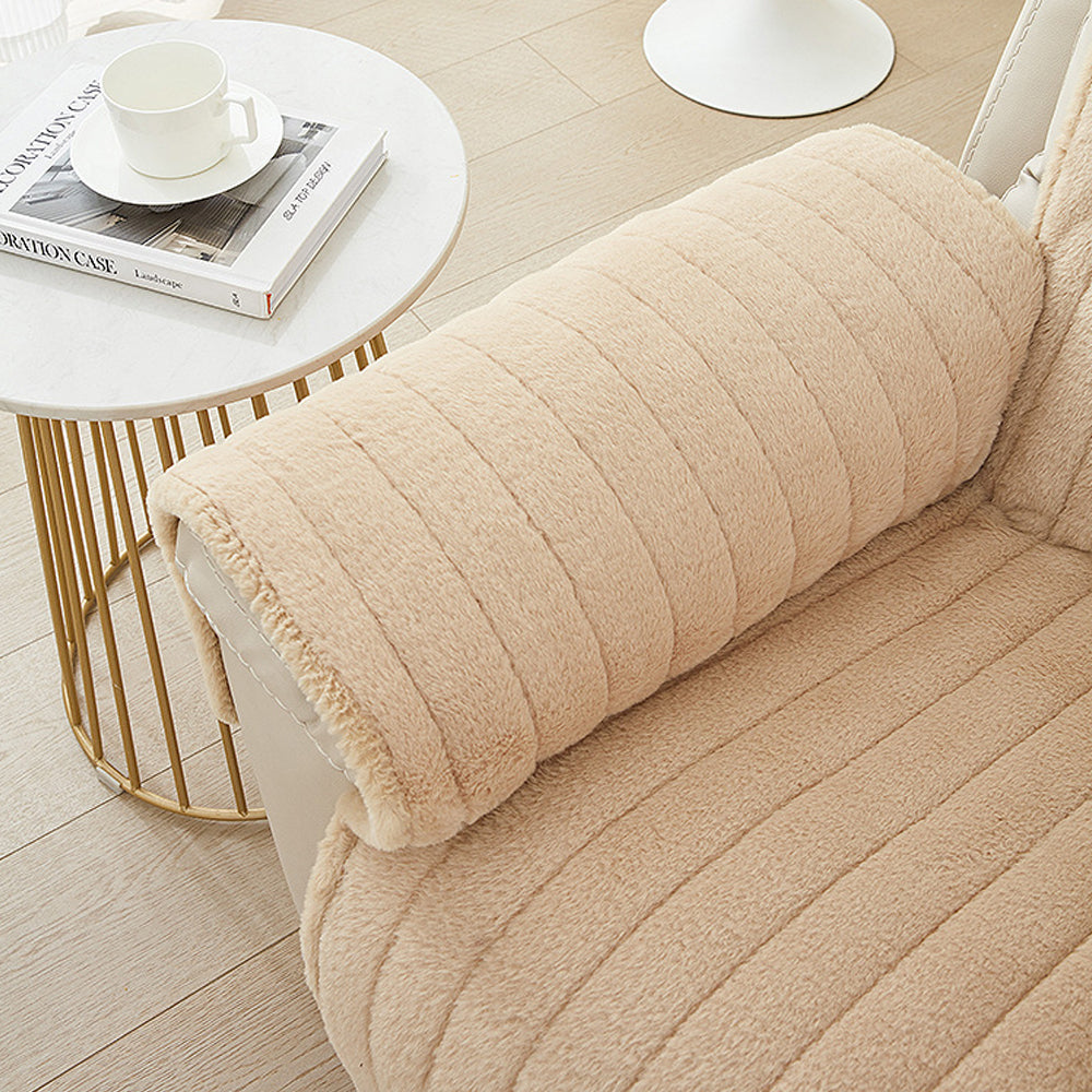 Home Plush Recliner Slipcover Armchair Cover for Recliner Chairs Furniture Khaki