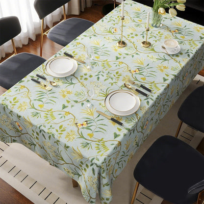 PVC Waterproof Oil Proof Tablecloth Clean Dining Cover-Green
