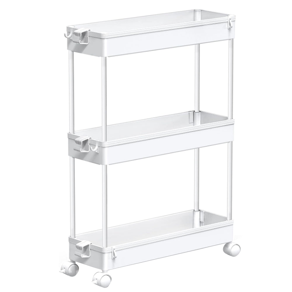 3-Tier Rolling Storage Cart Bathroom Storage Organizer Shelf White