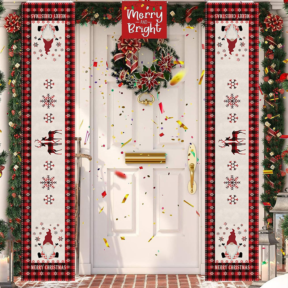 2Pcs Christmas Holiday Garage Door Banner Indoor Outdoor Wall Hanging Decor