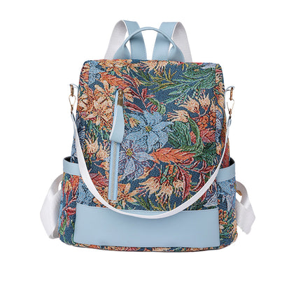 Printed Anti-theft School Backpack Multifunctional Large Capacity Travel Bag Mixcolor