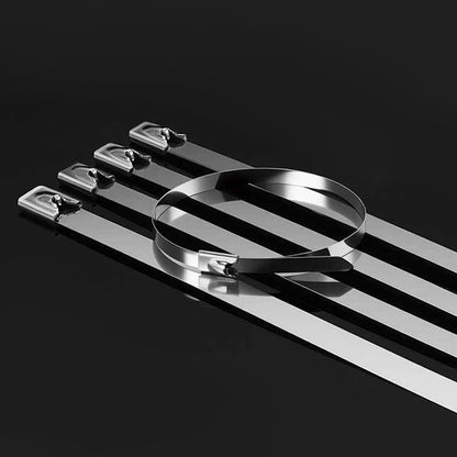 100 Piece 304 Stainless Steel Self-Locking Cable Ties 0.46 cm Wide 30 cm