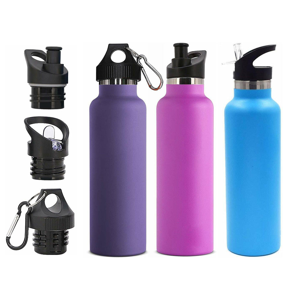 3 Piece Straw Lids for Hydro Flask Standard Mouth with Straws and Brush