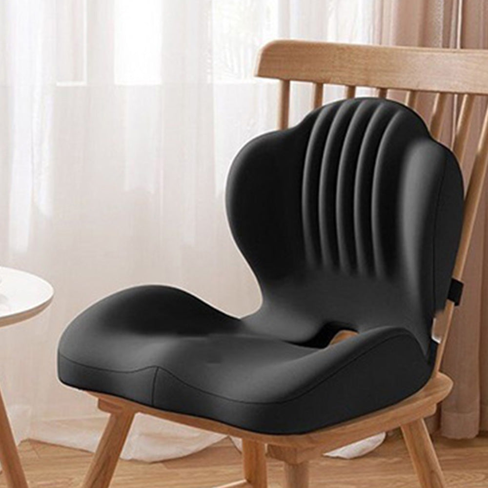 Ergonomic Back Hip Support Cushion For Office Chair And Car Seat-Black