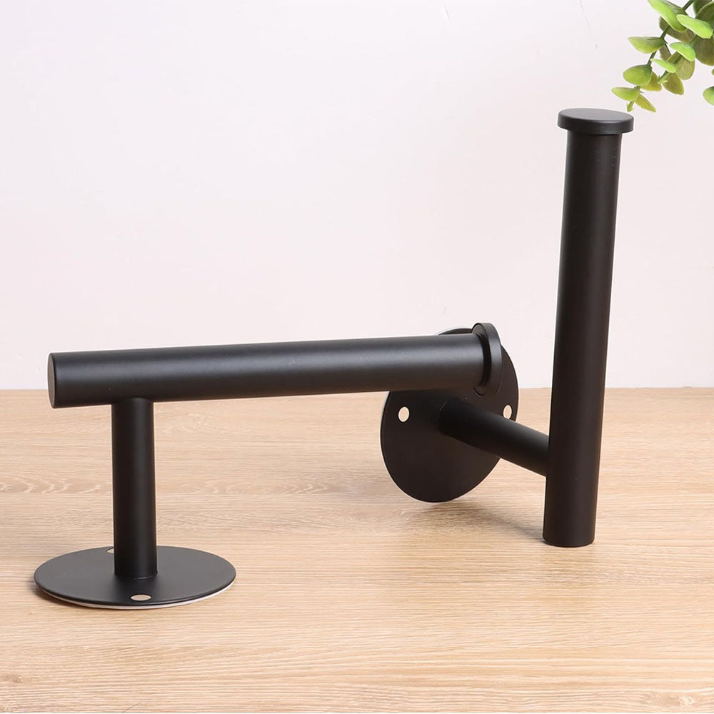 2 Piece Curtain Holdback Hooks and Tissue Roll Holders-Black