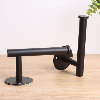 2 Piece Curtain Holdback Hooks and Tissue Roll Holders-Black