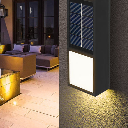 2pcs Solar Light Outdoor IP65 Waterproof Wall Light Cordless LED Wall Lamp -White