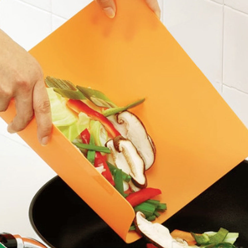 6 Pack Flexible Plastic Cutting Mats Non Slip Kitchen Cutting Boards Set with Food Icons
