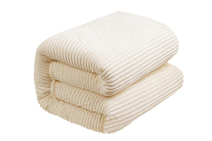 Super Soft Warm Flannel Plush Blankets Throws For Couch Sofa Bed-White