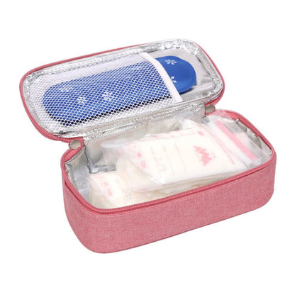Insulated Insulin Cooling Bag ââ‚?Multi-Layer Medical Travel Cooler Pink