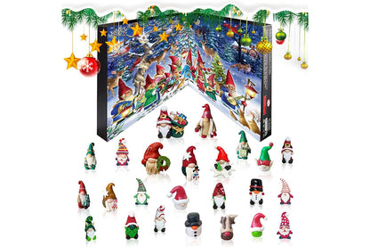 2025 Christmas Gnome Advent Calendar with 24 Collectible Resin Gnome Dolls
