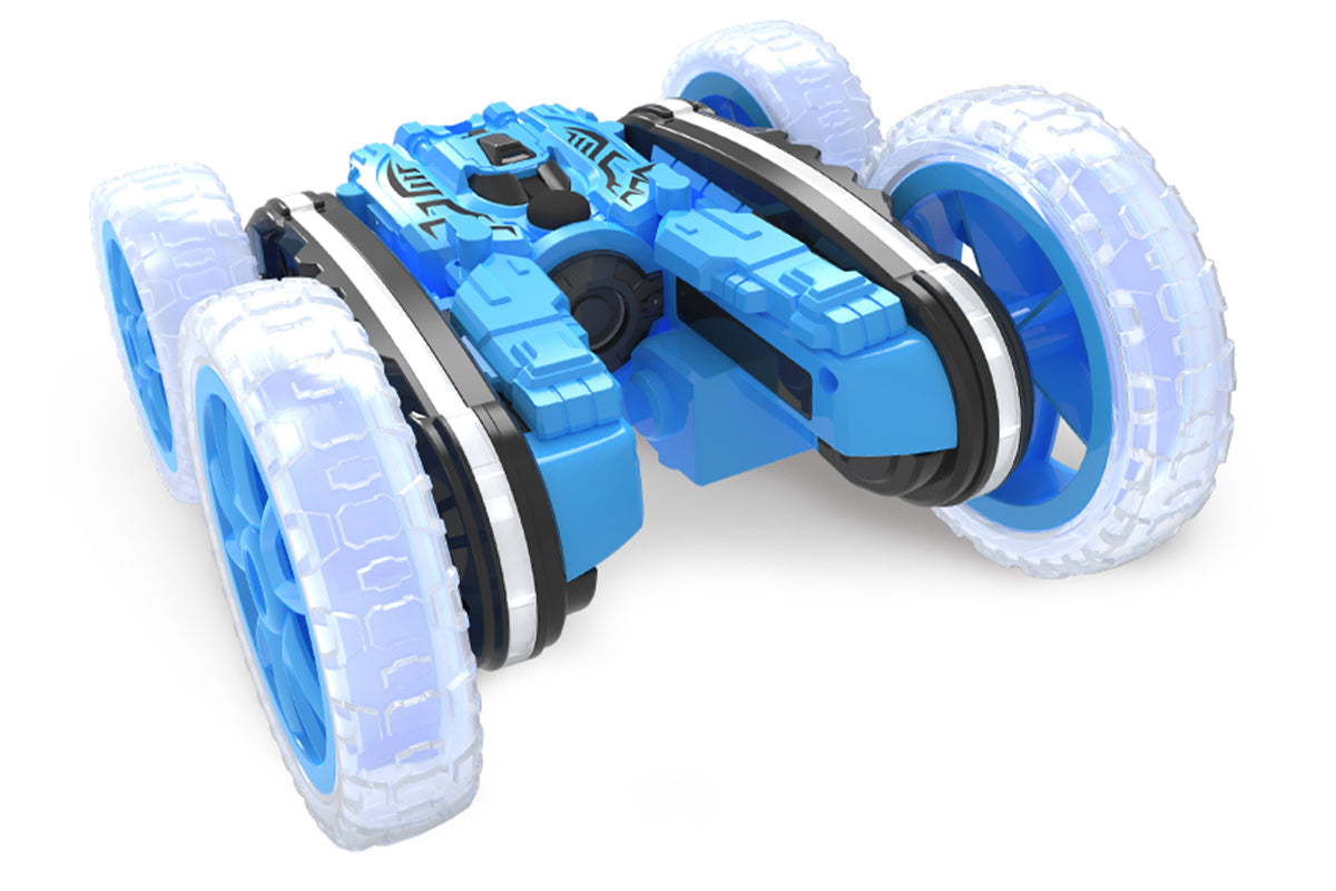 Remote Control Car 360 Degree Rotating RC Cars with Cool Spray 2.4Ghz Double Sided RC Stunt Car with Cool Lights-Blue