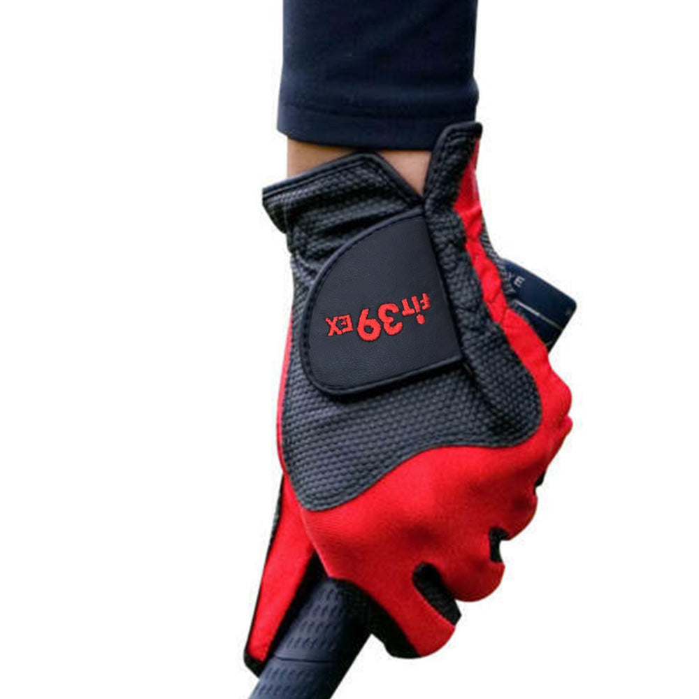 Stretch Breathable Washable Golf Glove with Slip Resistant Grip - Red