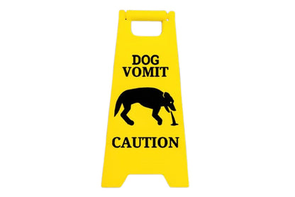 2Pcs Cat Vomit Sign Dogs Vomit Sign Cat Warning Sign Decoration Mini Fun Pet Signs Decor-Each of Style