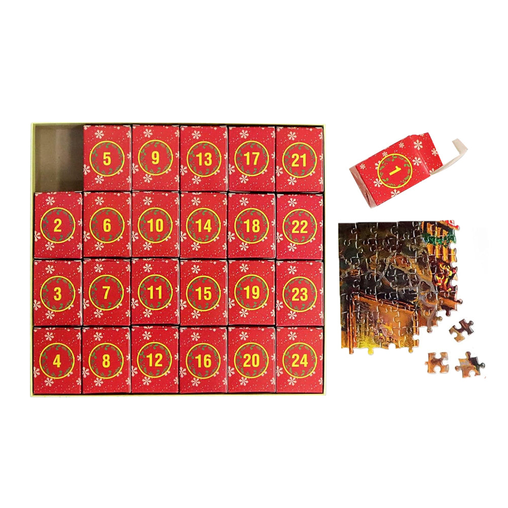 1008Pcs Advent Calendar Jigsaw Puzzles 24 Days Christmas Countdown Puzzles Christmas Gift