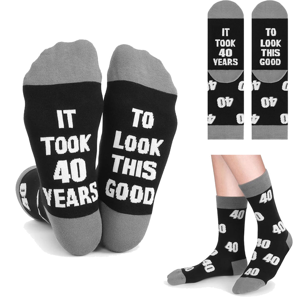 It Took Years Novelty Socks Gift for Men Birthday Funny Text Socks
