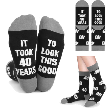 It Took Years Novelty Socks Gift for Men Birthday Funny Text Socks