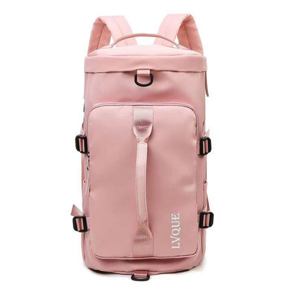Large Capacity Travel Duffle Bag Sport Gym Backpack -Pink
