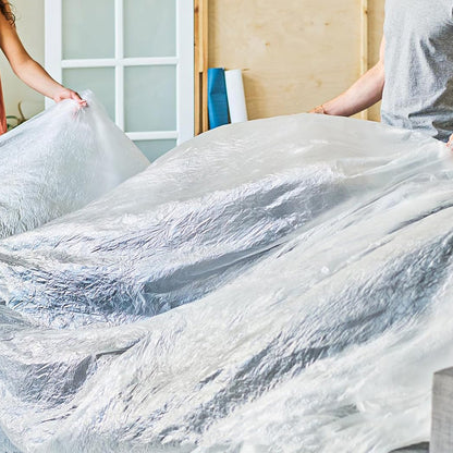6 Pack Paint Drop Cloth Plastic Sheeting 9x12 Feet for Painting Furniture Protection