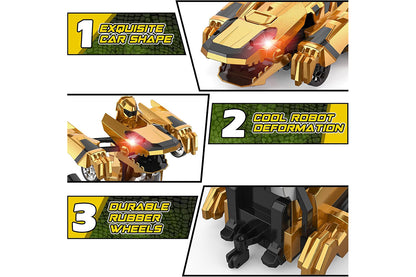 Dinosaur Transform Rc Cars 2.4Ghz Remote Control Car Transforming Robot-Yellow