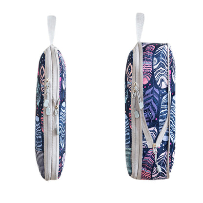 4Pcs Travel Compression Packing Cubes Expandable Luggage Organizers Feather